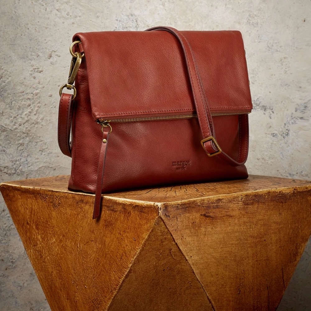 Brown cross body purse